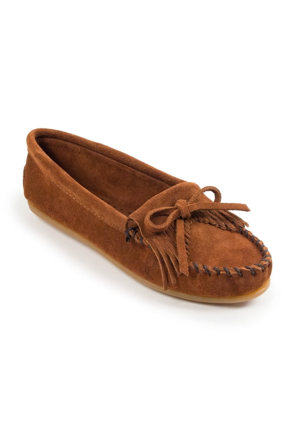 Women's Kilty Moccasin,Brown,7 Wide US