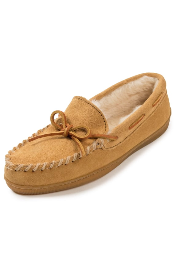 Women's Hardsole Pile Lined Slipper,Tan,11 M US