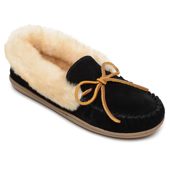 Minnetonka Women's Suede Alpine Sheepskin Moc Slipper