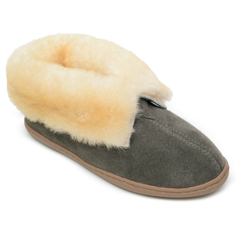 Minnetonka Women's Suede Sheepskin Ankle Boot Slipper - Walmart.com
