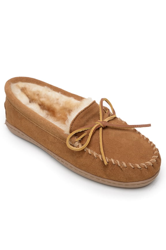 Women's Suede Sheepskin Hardsole Moc Slipper