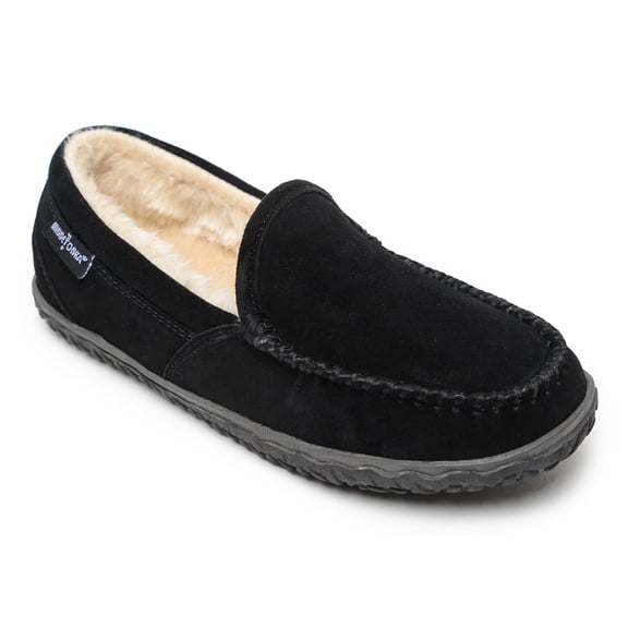Minnetonka Women's Tempe Suede Indoor and Outdoor Slippers, Black 10
