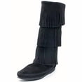 thumbnail image 1 of Minnetonka Women's 3-Layer Fringe Boot,Black,10 M US, 1 of 9