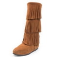 thumbnail image 1 of Minnetonka Calf Hi 3Layer Fringe Womens Boot 5 BM US Brown, 1 of 9