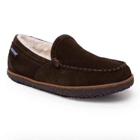 Minnetonka Women's Tempe Suede Indoor and Outdoor Slippers, Dark Chocolate, 6 M