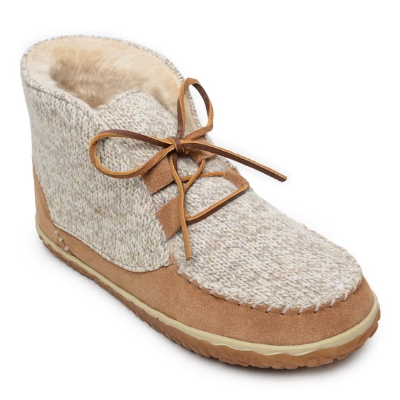 Minnetonka Women's Textile Torrey Laceup Bootie Slipper, Cinnamon 8