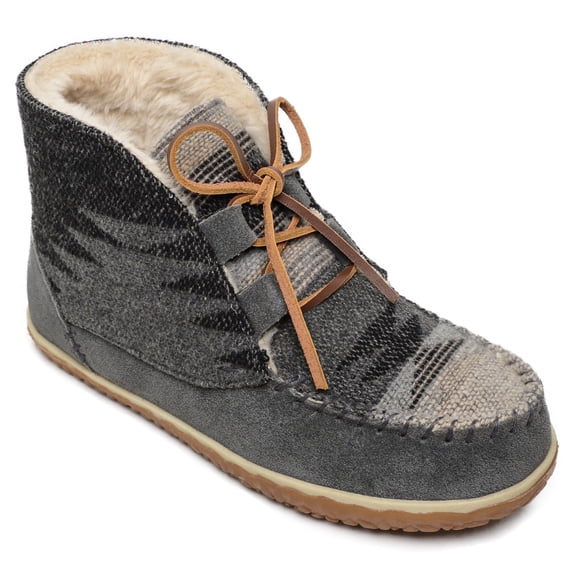 Minnetonka Women's Textile Torrey Laceup Bootie Slipper