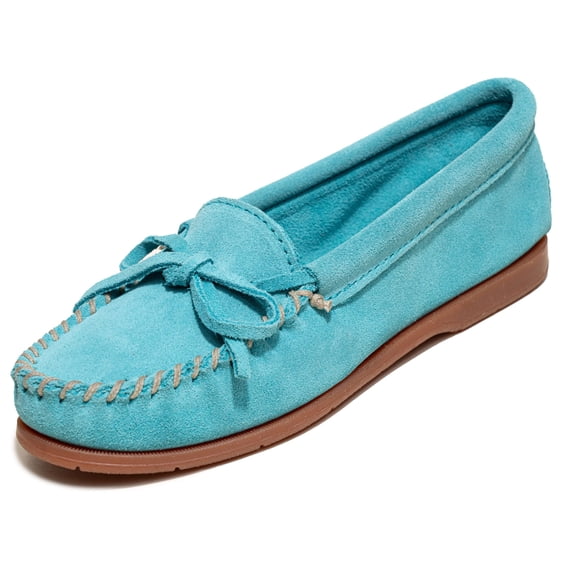 Minnetonka Women's Tie Slip On, Turquoise, Size 7.5