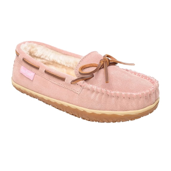Minnetonka Women's Tilia Suede Moccasin Slippers, Blush, 11 M
