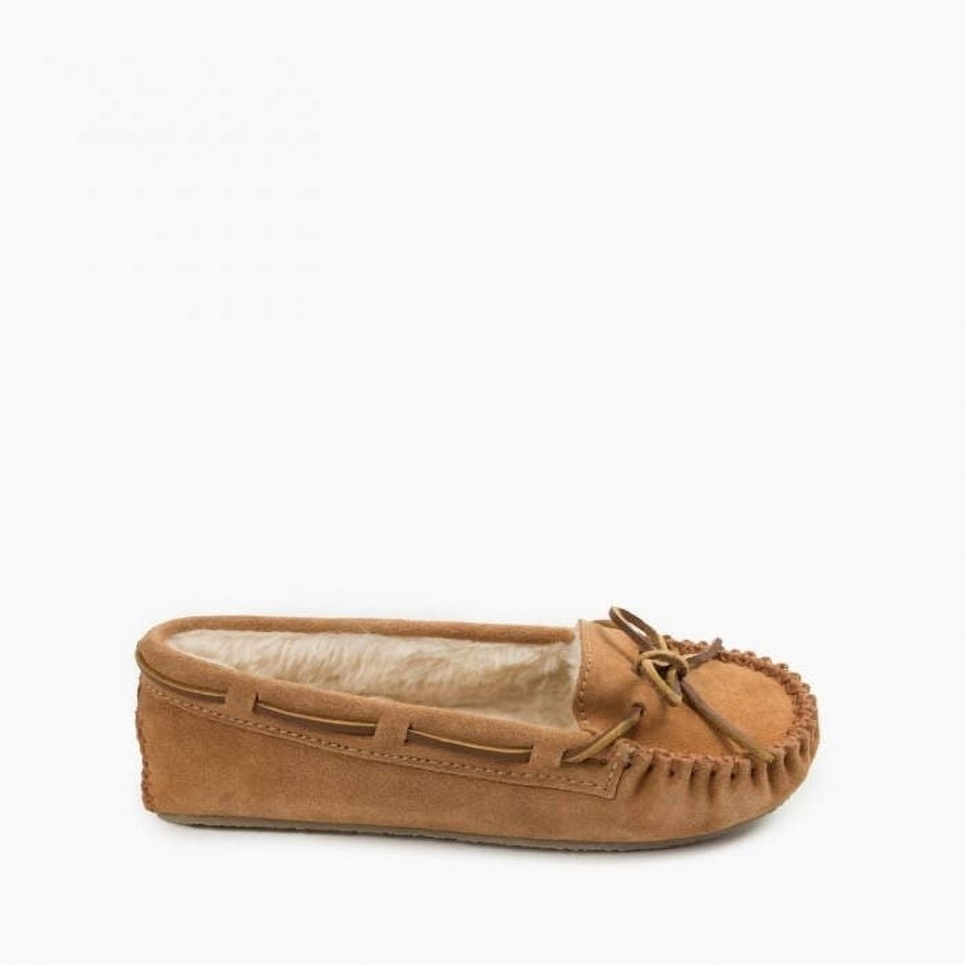 Minnetonka Womens Cally Suede Aztec Moccasins Tan Wide (C,D,W