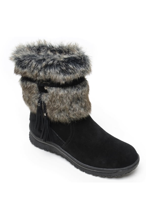 Womens Everett Shearling Boot, Black, Size 7