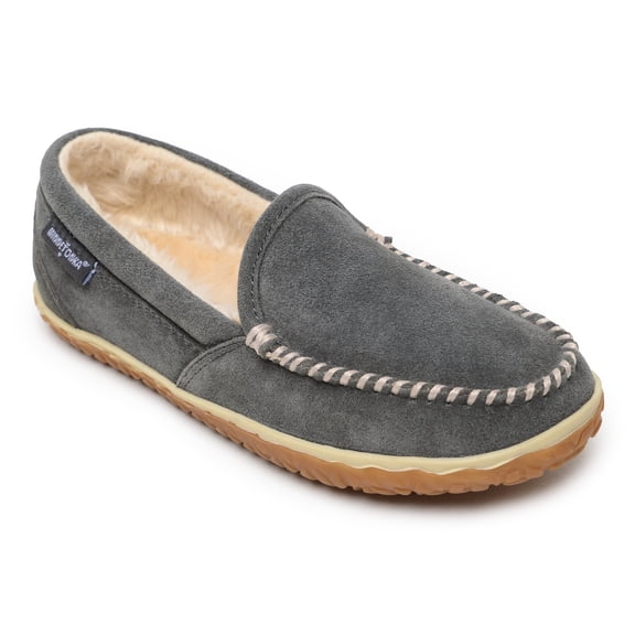 Minnetonka Women's Tempe Suede Indoor and Outdoor Slippers, Gray 8 M US