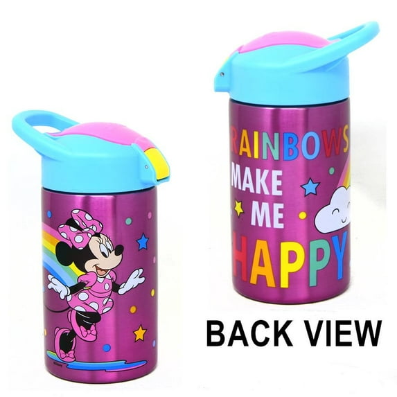 Minnie 15.5oz Stainless Steel Vector Bottle with push button spout