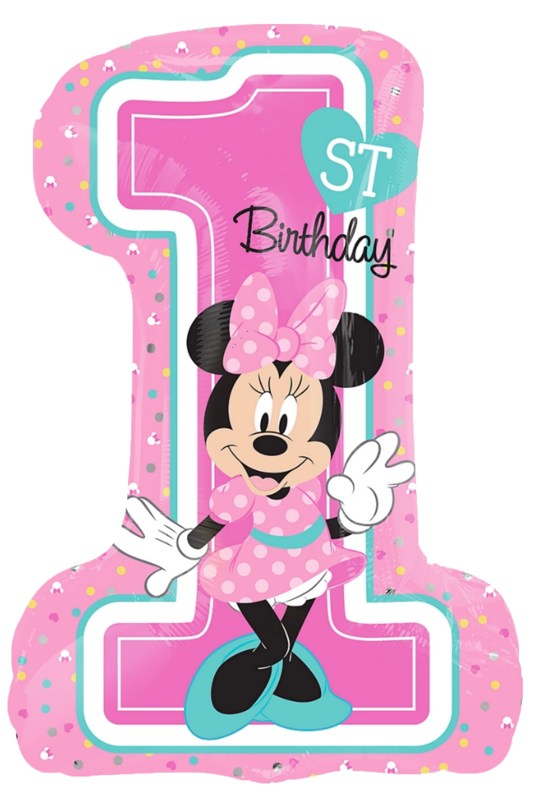 Pink Disney Minnie Mouse 1st Birthday Super Shape Foil Balloon - 28"
