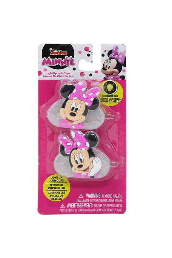 Minnie 2pk Light Up Hair Clips on Card
