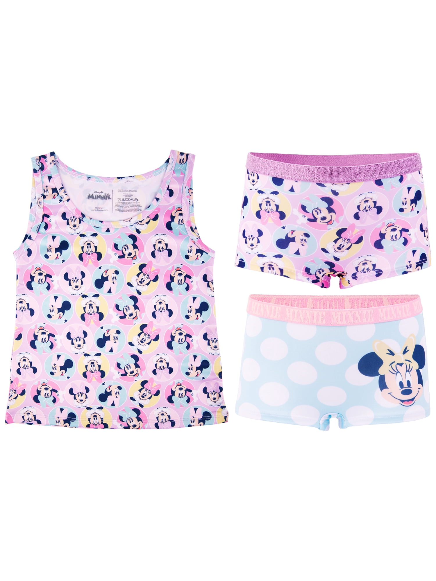 Character Toddler Girl Tank Top and Boyshorts Set, 3-Piece, Sizes 2T-4T