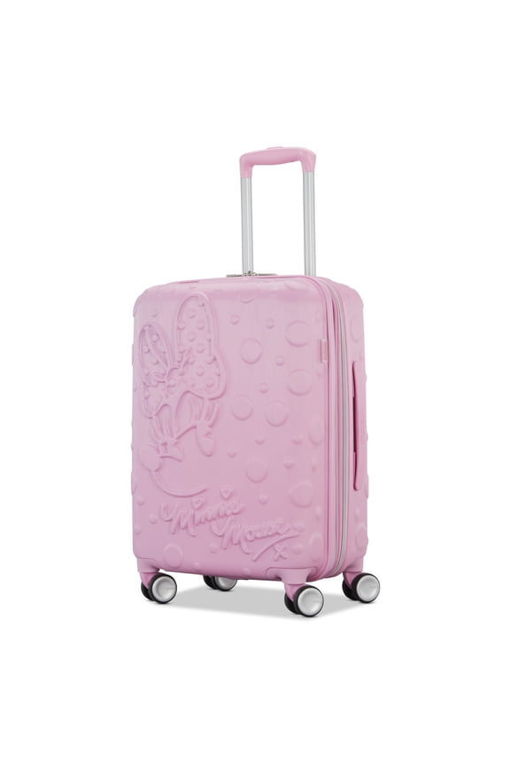 Disney x American Tourister All Ages Minnie Mouse Carry On Suitcase with Spinner Wheels - Pink