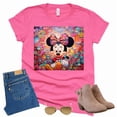 thumbnail image 1 of Minnie Colorful Paint Drops Graphic T-Shirt (Dk Pink-2X Large), 1 of 5