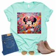thumbnail image 1 of Minnie Colorful Paint Drops Graphic T-Shirt (Mint-3X Large), 1 of 5