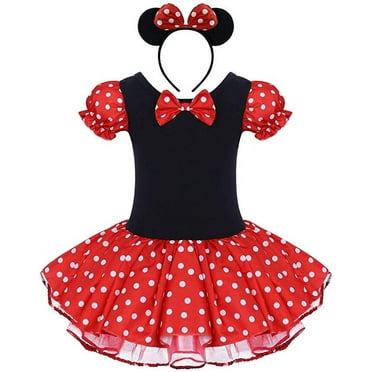 Minnie Costume Baby Girl Dress Mouse Ear Headband Polka Dot Dress