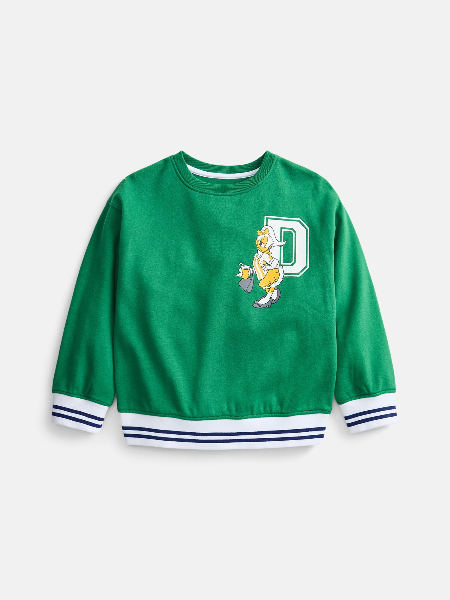 Minnie & Friends Girls’ Daisy Duck Front Back Graphic Sweatshirt, Sizes 4-16