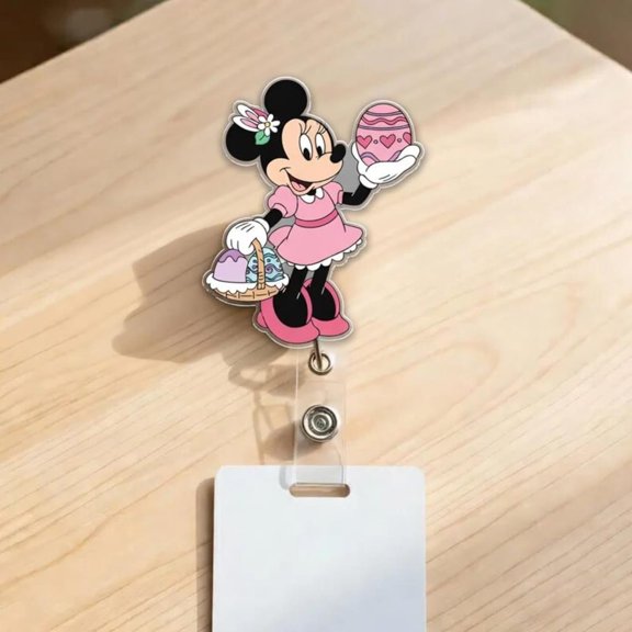 Minnie Friends Easter Egg Badge Reel, Disney Bunny Ears ID Holder 2026 ,Easter Mouse Badge Reel,Nurse Day,Gift For Nurse G4IQ03