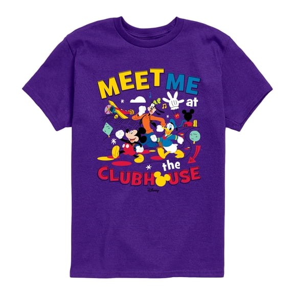 Minnie & Friends - Meet At Clubhouse - Youth Boys Short Sleeve Graphic T-Shirt
