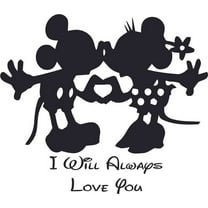 Minnie And Heart Hands Customized Wall Decal - Custom Vinyl Wall Art - Personalized Name - Baby Girls Boys Kids Bedroom Wall Decal Room Decor Wall Stickers Decoration Size (30x30 inch)