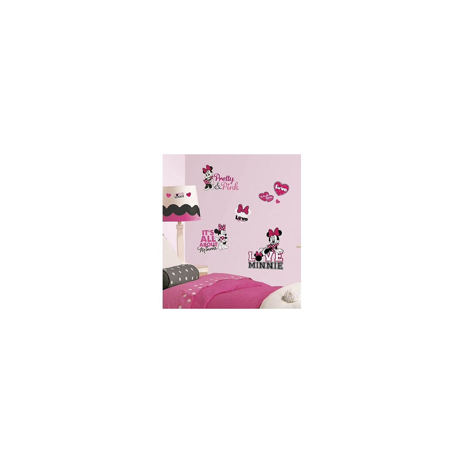 YORK WALLCOVERINGS Minnie Loves Pink Wall Decals