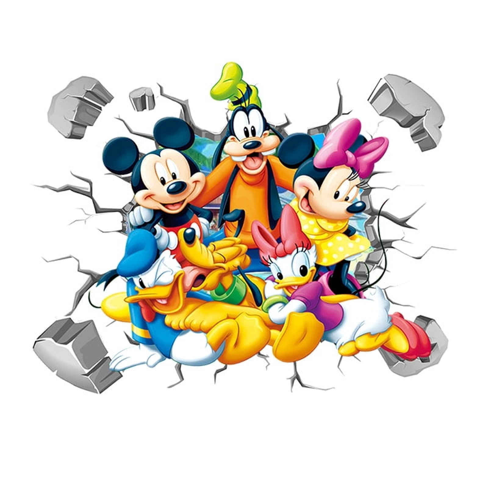 Minnie Mickey Cartoon Theme 3D Wall Decals,BedroomLiving Roomand Study Wall Background Decoration Stickers for Kids.