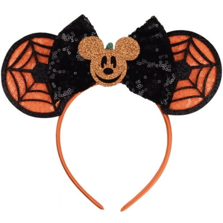Minnie Mickey Mouse Ears headband Disney Halloween SpiderwebPrincess HANDMADE