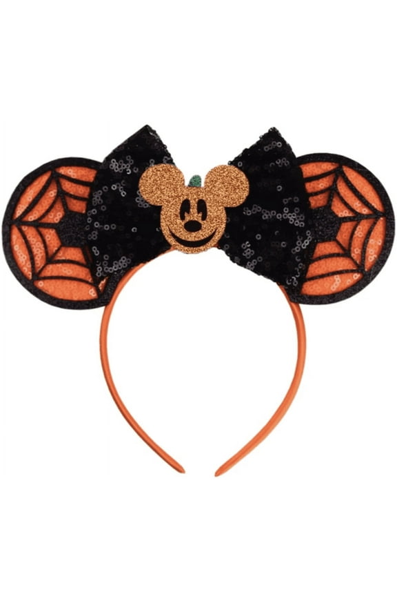 Minnie Mickey Mouse Ears headband Disney Halloween SpiderwebPrincess HANDMADE