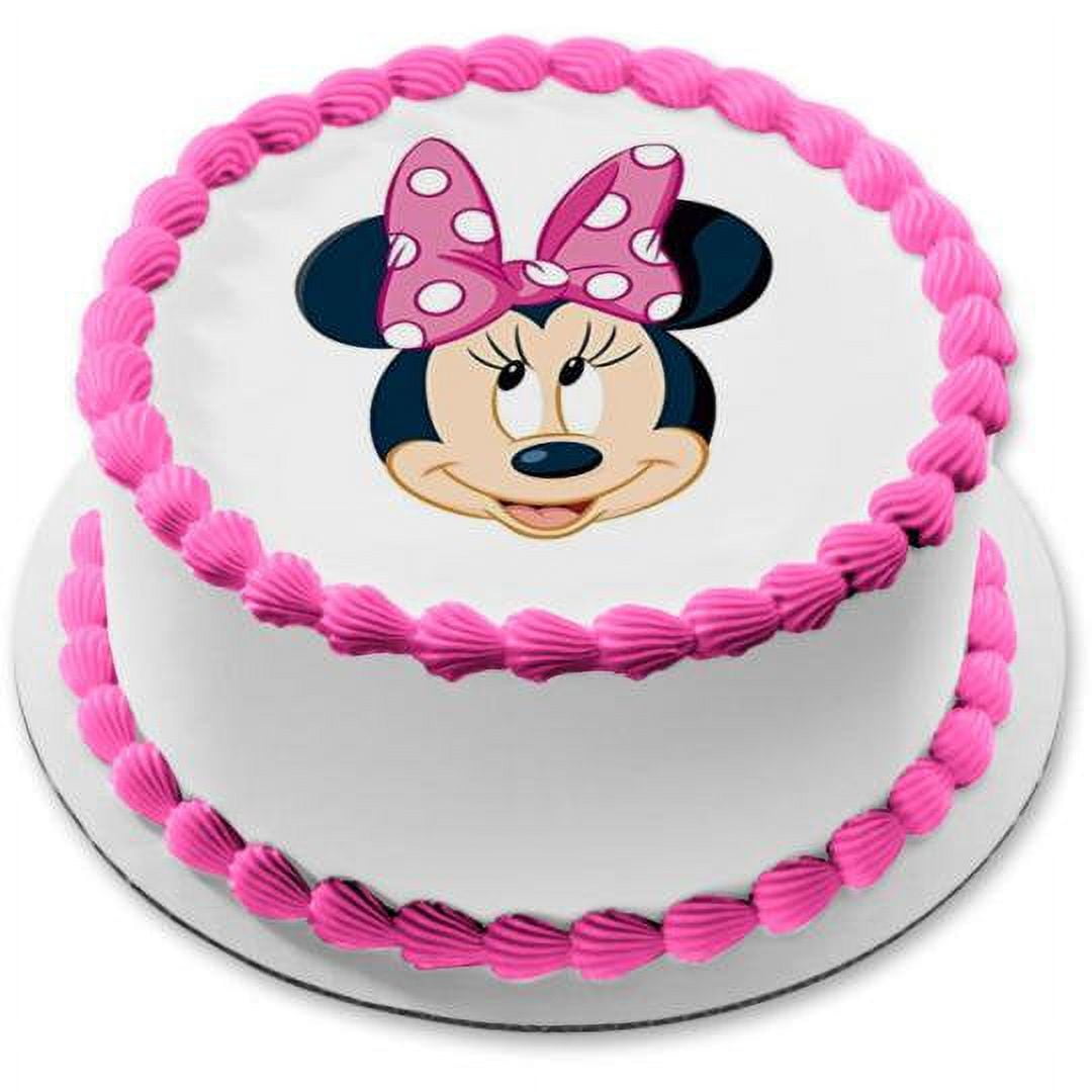 Minnie Moouse Image 8 Round Edible Cake Topper Frosting Sheet 