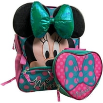 Minnie Mouse 16" School Backpack With Detachable Lunch Box Set - Disney Kids Backpack