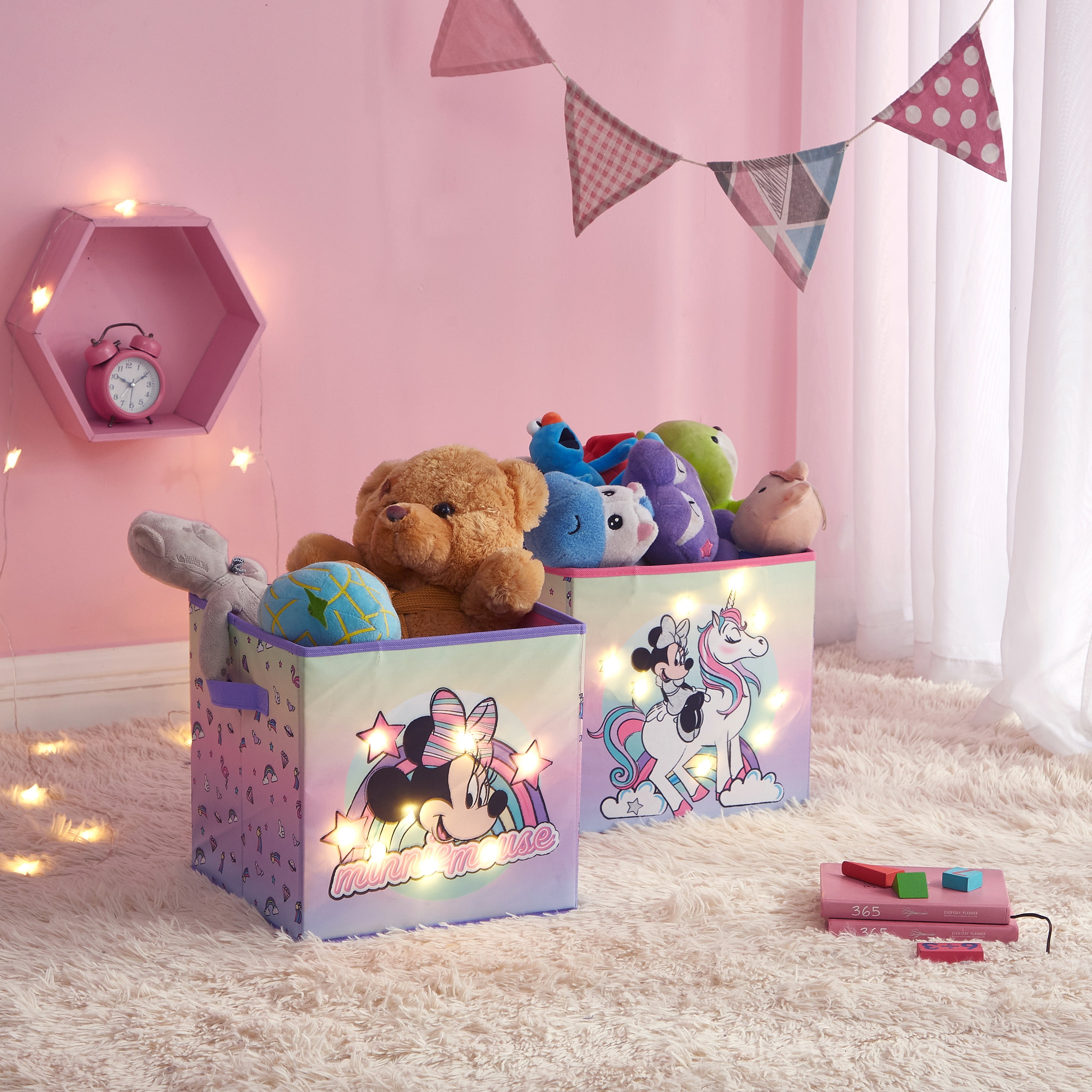 Minnie Mouse 2 pack Light Up Kids Storage Cubes