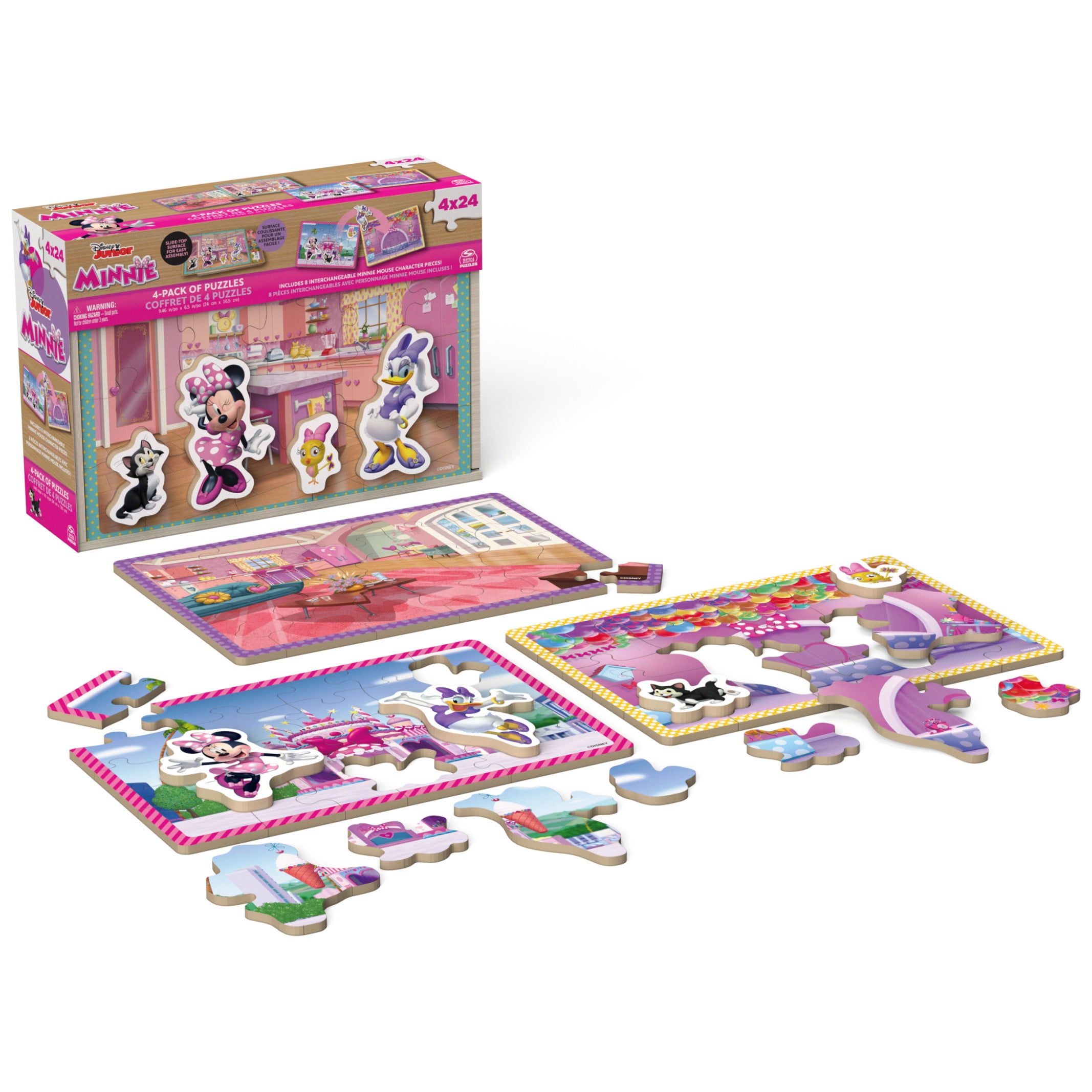 Minnie Mouse, 24-Piece Jigsaw Puzzles 4-Pack, for Kids Ages 3 and