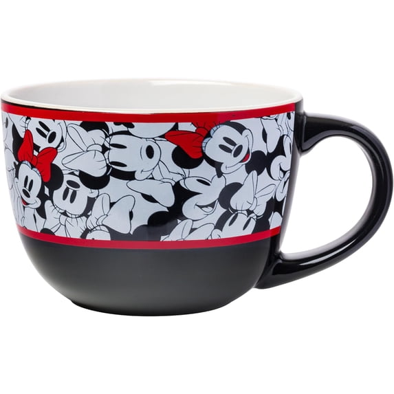 Silver Buffalo Disney Mickey and Friends Featuring Minnie Mouse Pattern Ceramic Soup Mug, 24 Ounces