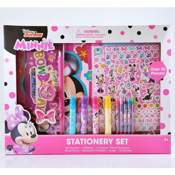Minnie Mouse 30PC Stationery Set For Little Girl, Preschool and Art
