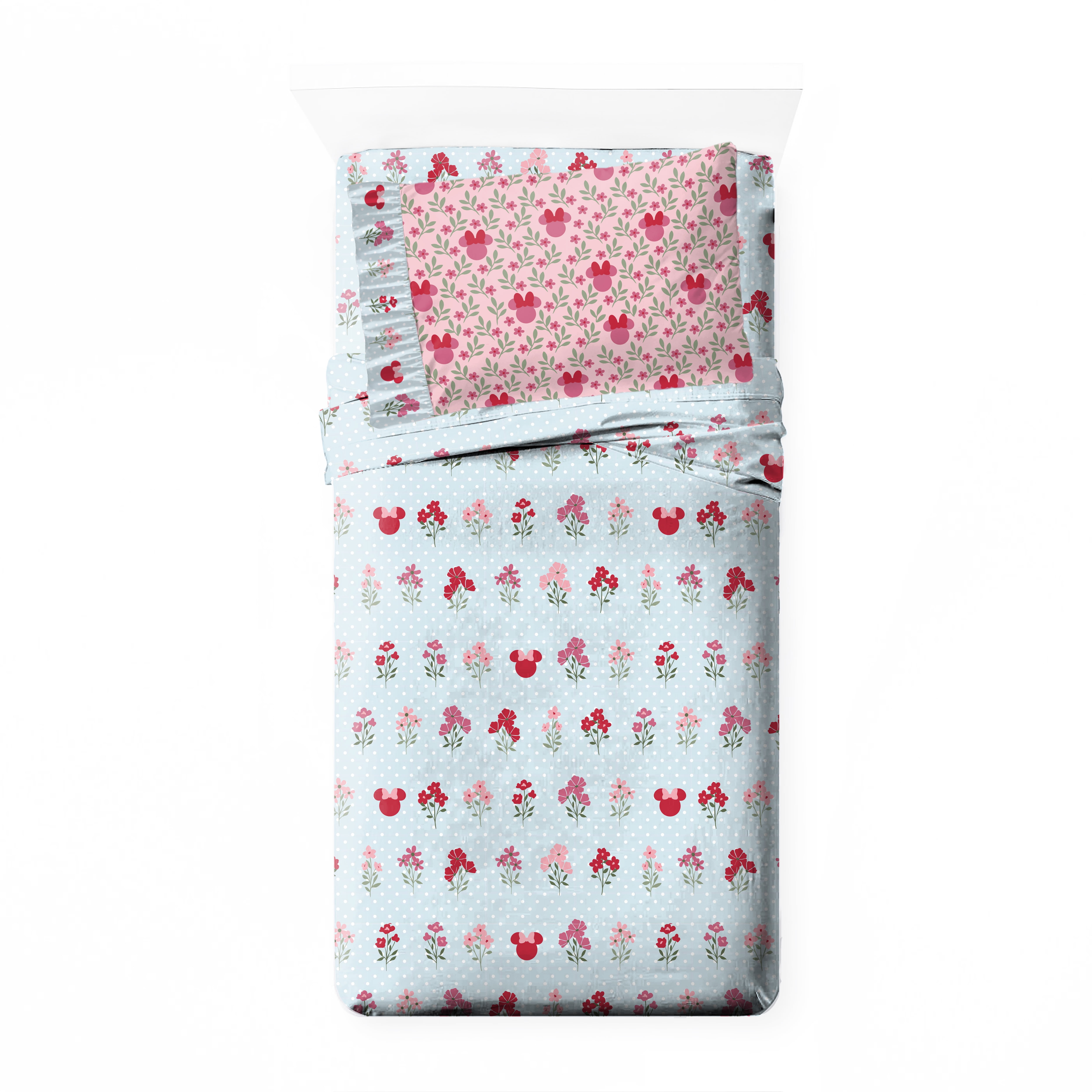 Minnie Mouse 3-Piece Twin Sheet Set, Polyester, Multicolor, Disney