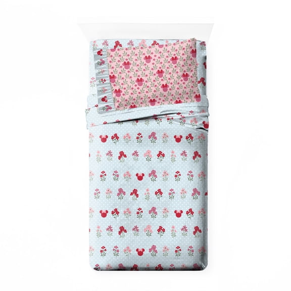 Minnie Mouse 3-Piece Twin Sheet Set, Polyester, Multicolor, Disney