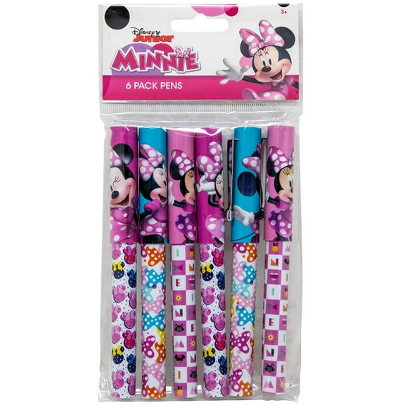 Minnie Mouse 6pk Pens in Poly Bag with Header- 2 pack