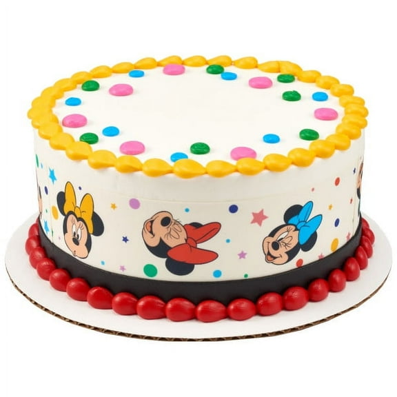 Minnie Mouse 7inch Round Edible Border Cake Decoration