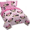 thumbnail image 1 of Minnie Mouse 817763 Disney Character All Over Reversible Twin Bed Set, Pink & White - 4 Piece, 1 of 10