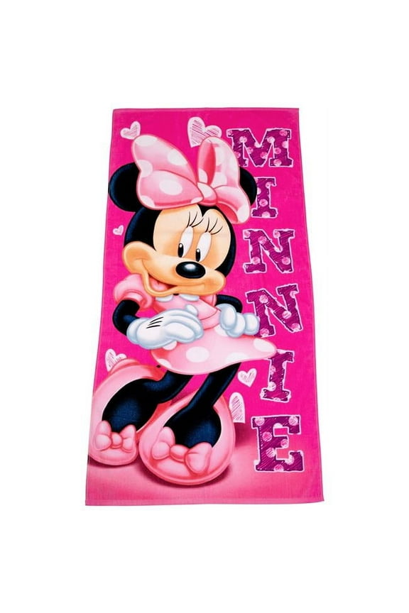 855496 Disney Minnie Mouse Sassy Hearts Beach Towel