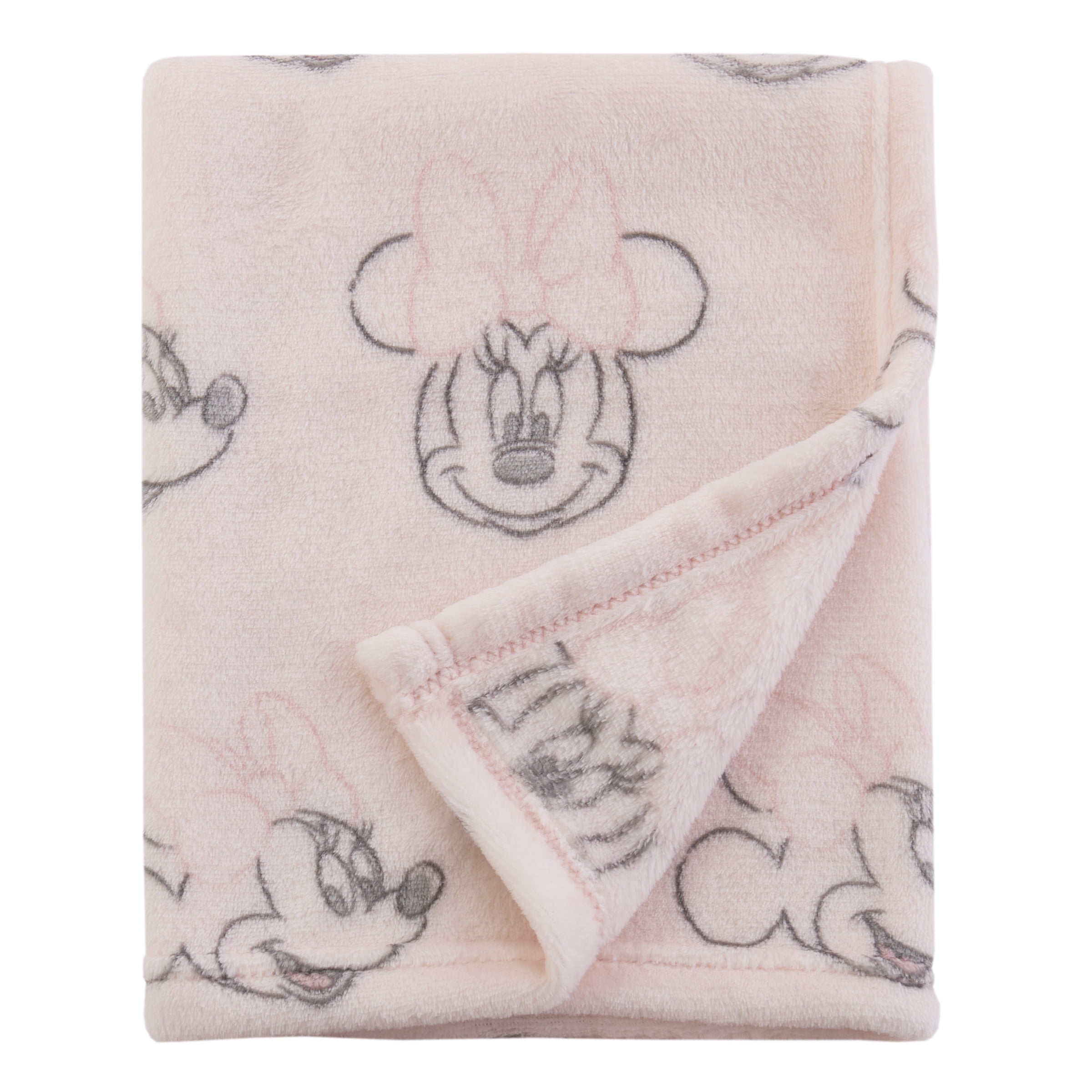 Minnie Mouse Allover Print Pink Baby Blanket for Infant Girls