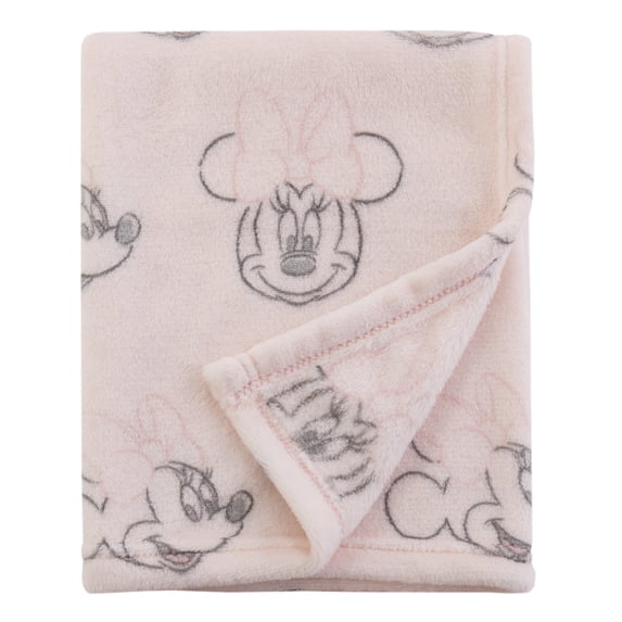 Minnie Mouse Allover Print Pink Baby Blanket for Infant Girls