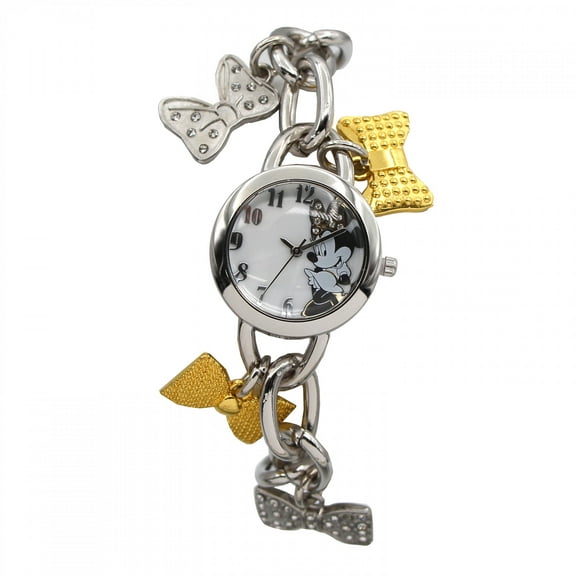 Minnie Mouse Analog Chain Watch with Iconic Charms