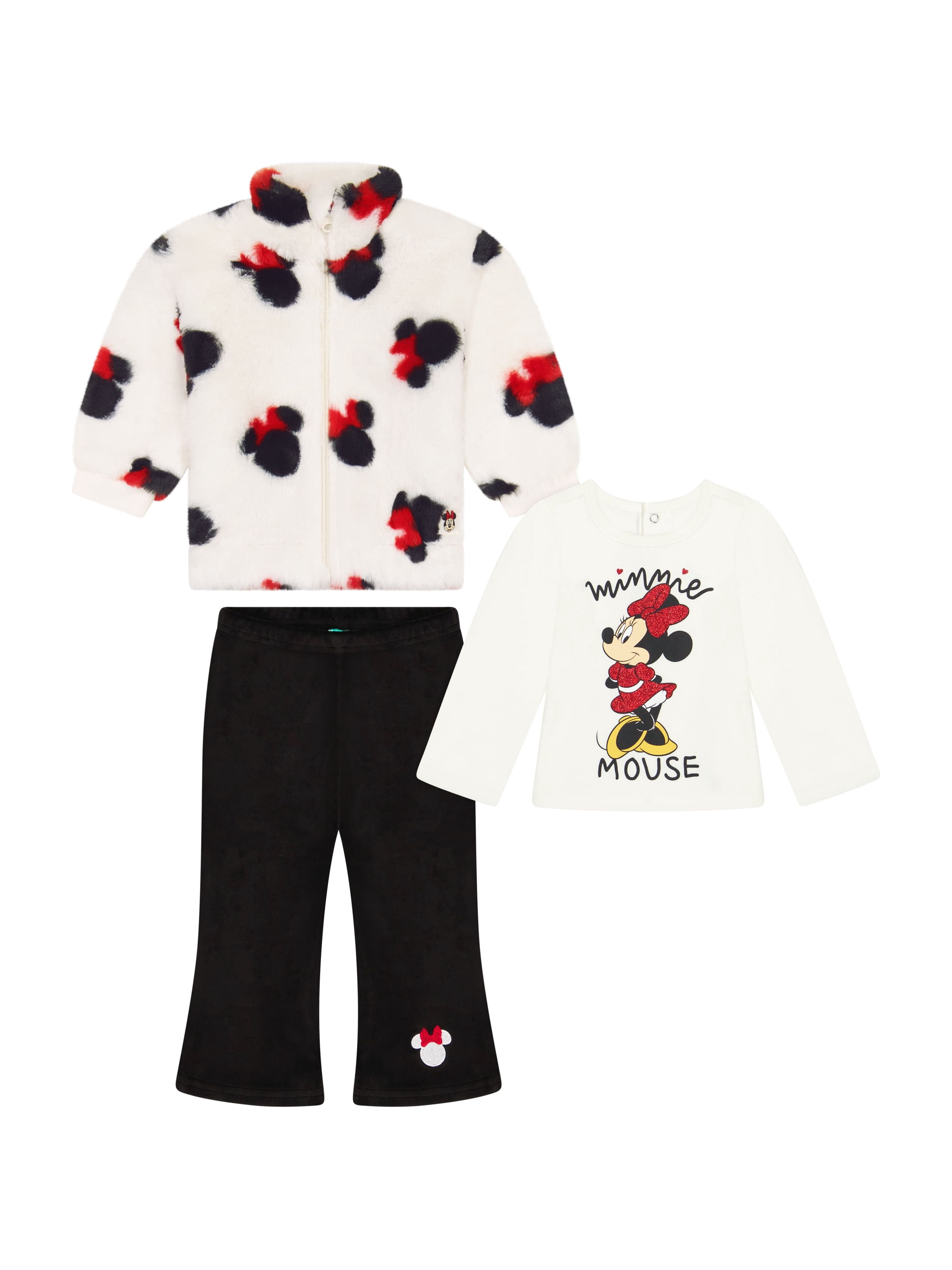 Minnie Mouse Baby Girl 3 Piece Jacket Set, Sizes 0-24 Months