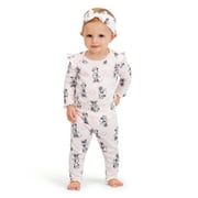 BAMBI Minnie Mouse Baby Girl 3 Piece Rib Pant Set, Sizes 0-24M
