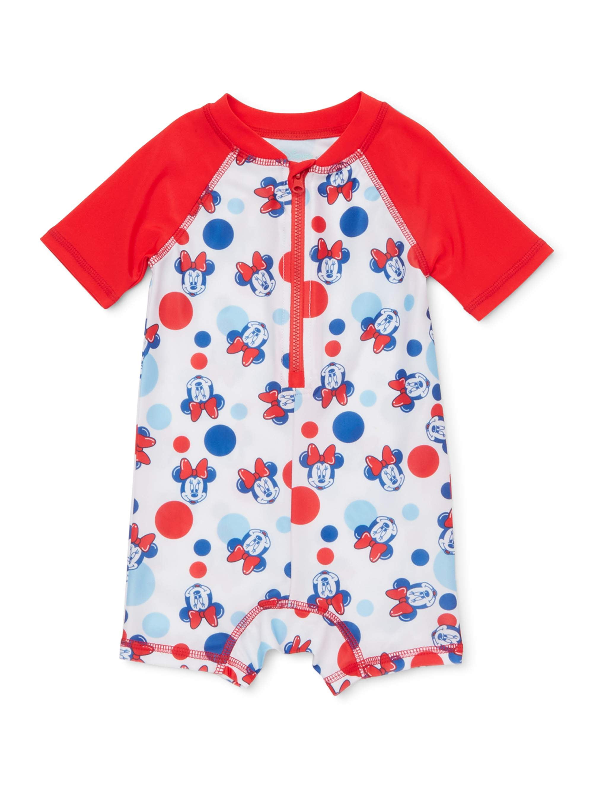 Minnie Mouse Baby Girl OnePiece Rashguard Swimsuit
